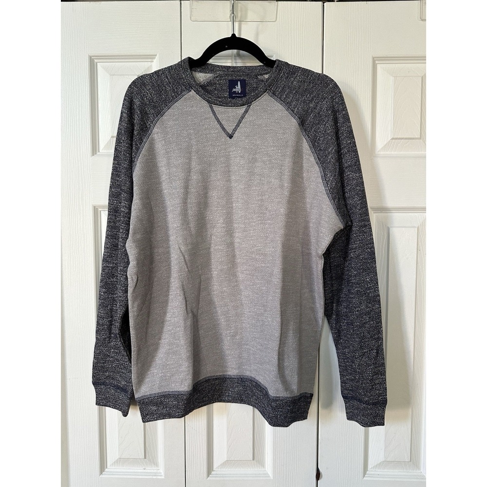 $135 New JOHNNIE-O Crewneck DAN Sweater Men's M Light Gray COTTON BLEND